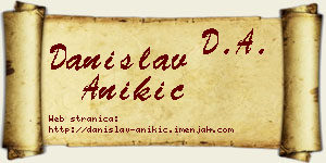 Danislav Anikić vizit kartica